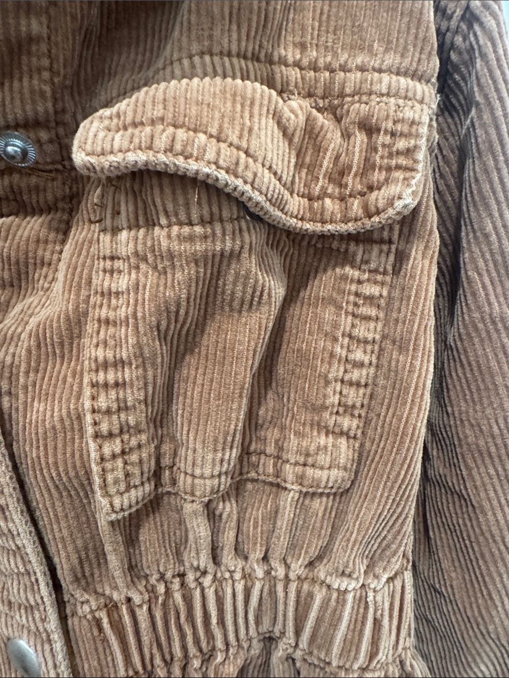 Girls' Brown Corduroy Button-Front Dress - Picture 5 of 6